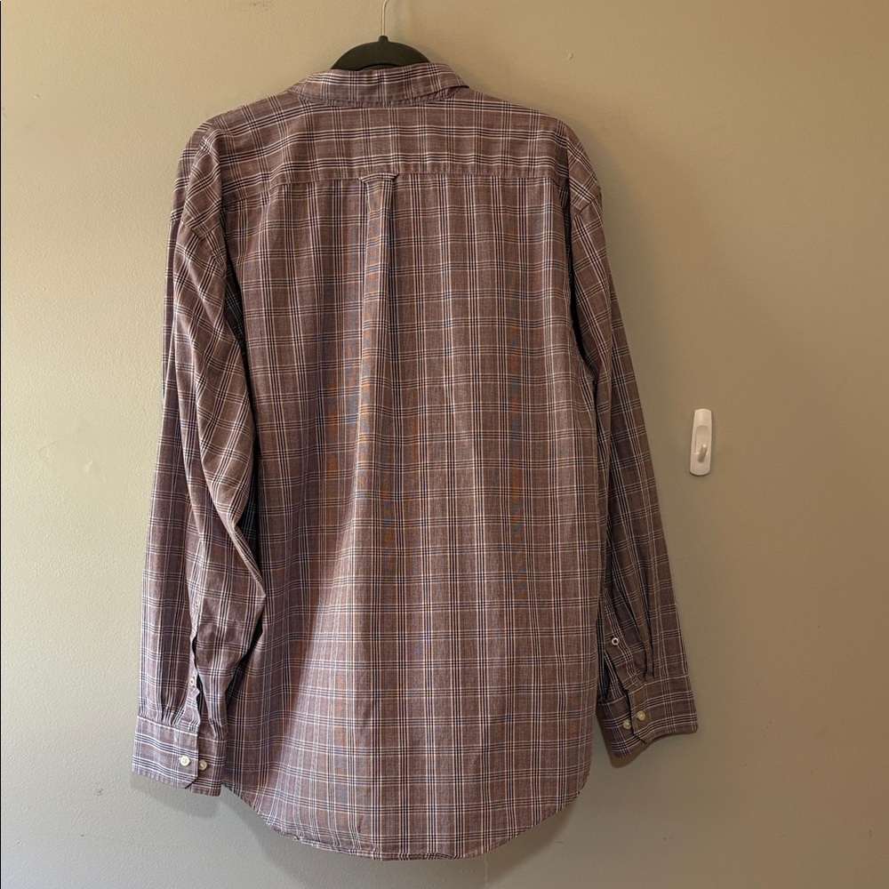 IZOD Men's Casual Maroon/Navy/white Checkered/plaid Shirt Size XL - Picture 7 of 9